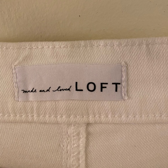 LOFT high waisted white jeans - Picture 3 of 5